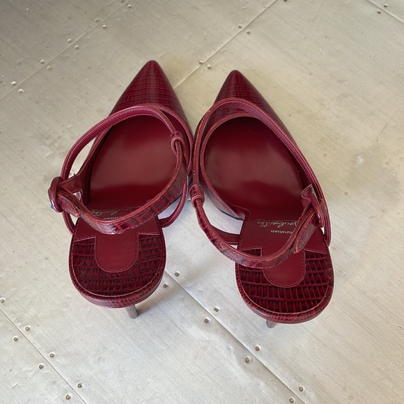 Christian Louboutin jenlove 100mm calf lizzy burgundy bourbon stiletto sz 38 - Picture 7 of 12